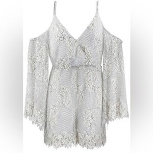 Elliatt revolve Lace floral flare sleeve boho angelcore Romper coachella